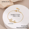 Wholesale Women's Elegant Geometric Heartshaped Butterfly Pendant Bracelet In Stainless Steel And 18K Gold With Electroplating