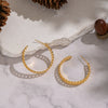 Wholesale Women's Elegant Geometric Hollow Hoop Earrings Made Of Stainless Steel With Vacuum Real Gold Plating