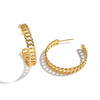 Wholesale Women's Elegant Geometric Hollow Hoop Earrings Made Of Stainless Steel With Vacuum Real Gold Plating