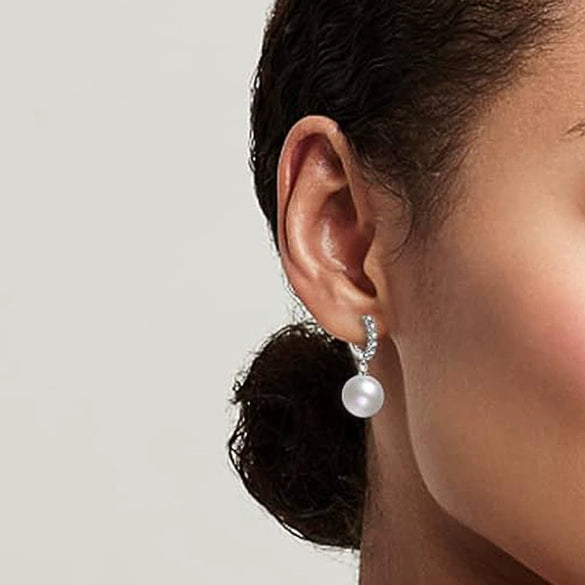 Wholesale Women's Elegant Geometric Imitation Pearl Copper Earrings