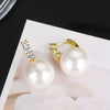 Wholesale Women's Elegant Geometric Imitation Pearl Earrings Copper With Zirconia Design