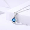 Wholesale Women's Elegant Geometric Inlay S925 Sterling Silver Drop Topaz Clavicle Necklace