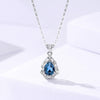Wholesale Women's Elegant Geometric Inlay S925 Sterling Silver Drop Topaz Clavicle Necklace