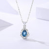 Wholesale Women's Elegant Geometric Inlay S925 Sterling Silver Drop Topaz Clavicle Necklace