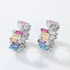 Wholesale Women's Elegant Geometric S925 Silver Inlaid Colored Zirconium Earrings