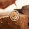 Wholesale Women's Elegant Geometric S925 Sterling Silver Ring Set With Natural Color Treasure Topaz And Crystal