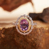Wholesale Women's Elegant Geometric S925 Sterling Silver Ring Set With Natural Color Treasure Topaz And Crystal