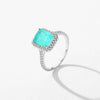 Wholesale Women's Elegant Geometric S925 Sterling Silver Ring With Imitation Para???¡ì?aba Tourmaline And Zircon Inlay