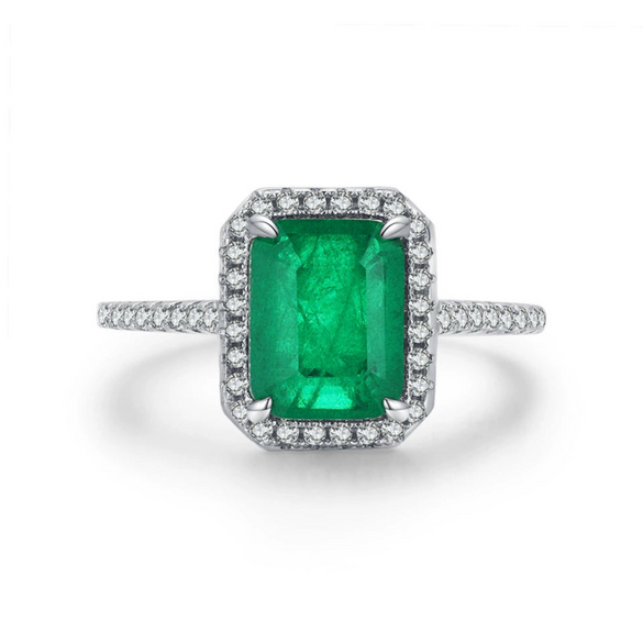 Wholesale Women's Elegant Geometric S925 Sterling Silver Ring With Imitation Para???¡ì?aba Tourmaline And Zircon Inlay