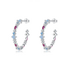 Wholesale Women's Elegant Geometric S925 Sterling Silver Zircon Earrings