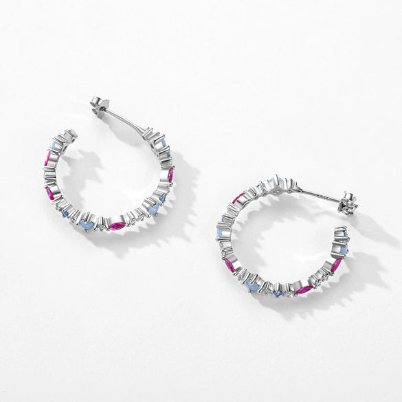 Wholesale Women's Elegant Geometric S925 Sterling Silver Zircon Earrings