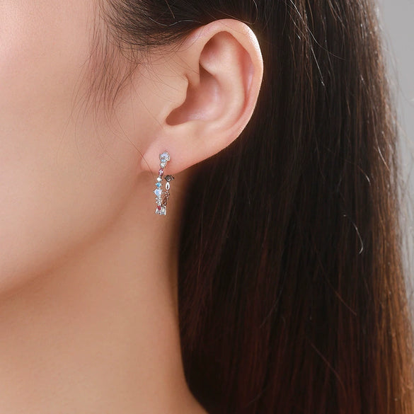 Wholesale Women's Elegant Geometric S925 Sterling Silver Zircon Earrings