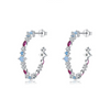 Wholesale Women's Elegant Geometric S925 Sterling Silver Zircon Earrings