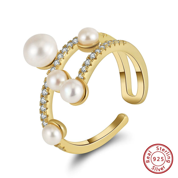 Wholesale Women's Elegant Geometric Silver 925 Electroplated Ring Jewelry