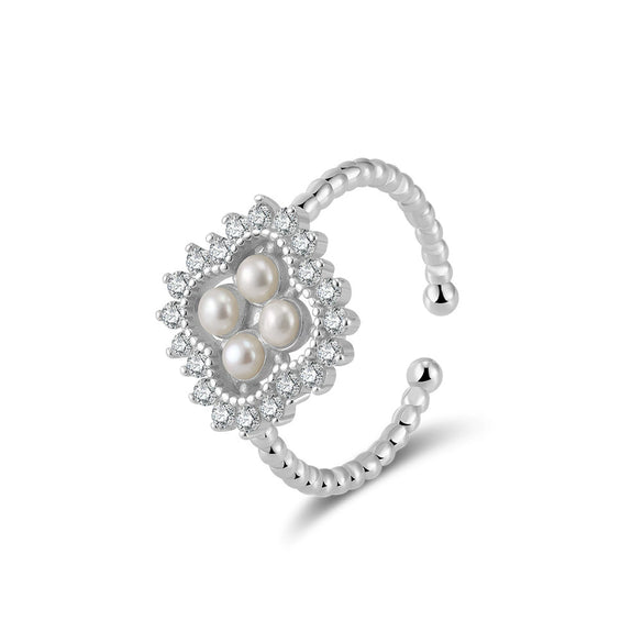 Wholesale Women's Elegant Geometric Silver 925 Electroplated Ring Jewelry
