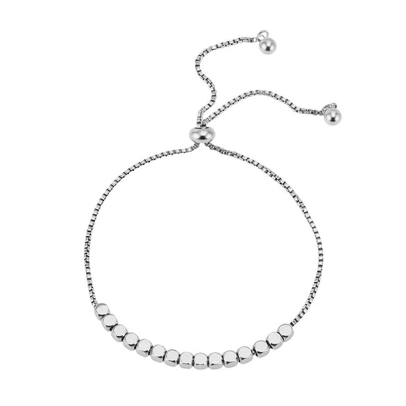 Wholesale Women's Elegant Geometric Stainless Steel Beaded Bracelet With Vacuum Plating Original Design