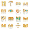 Wholesale Women's Elegant Geometric Stainless Steel Goldplated Ring
