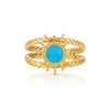 Wholesale Women's Elegant Geometric Stainless Steel Goldplated Ring