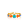Wholesale Women's Elegant Geometric Stainless Steel Goldplated Ring