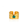 Wholesale Women's Elegant Geometric Stainless Steel Goldplated Ring