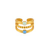 Wholesale Women's Elegant Geometric Stainless Steel Goldplated Ring