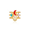 Wholesale Women's Elegant Geometric Stainless Steel Goldplated Ring