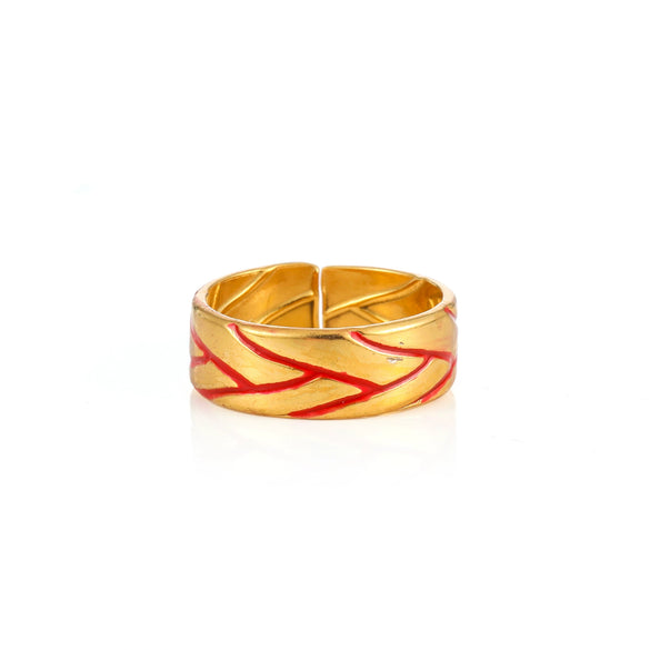 Wholesale Women's Elegant Geometric Stainless Steel Goldplated Ring