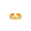 Wholesale Women's Elegant Geometric Stainless Steel Goldplated Ring