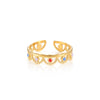 Wholesale Women's Elegant Geometric Stainless Steel Goldplated Ring