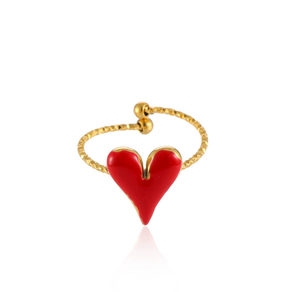 Wholesale Women's Elegant Geometric Stainless Steel Goldplated Ring