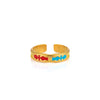 Wholesale Women's Elegant Geometric Stainless Steel Goldplated Ring