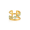Wholesale Women's Elegant Geometric Stainless Steel Goldplated Ring