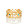 Wholesale Women's Elegant Geometric Stainless Steel Goldplated Ring