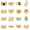 Wholesale Women's Elegant Geometric Stainless Steel Goldplated Ring