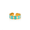 Wholesale Women's Elegant Geometric Stainless Steel Goldplated Ring