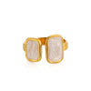 Wholesale Women's Elegant Geometric Stainless Steel Goldplated Ring