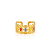 Wholesale Women's Elegant Geometric Stainless Steel Goldplated Ring