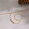 Wholesale Women's Elegant Geometric Stainless Steel Real Gold Plated Finger Chain Bracelet