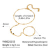 Wholesale Women's Elegant Geometric Stainless Steel Real Gold Plated Finger Chain Bracelet