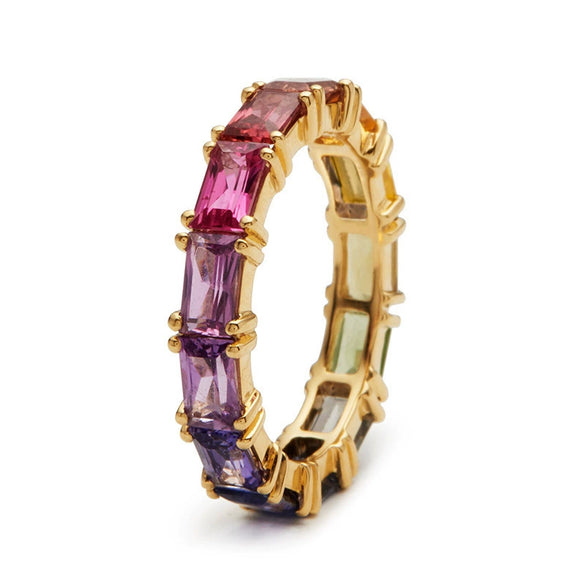Wholesale Women's Elegant Geometric Zircon Copper Ring Jewelry