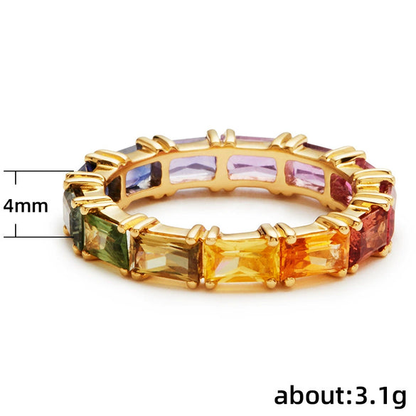 Wholesale Women's Elegant Geometric Zircon Copper Ring Jewelry