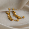 Wholesale Women's Elegant Highend Geometric Stainless Steel Gold Tassel Earrings With Vacuum Real Gold Plating In Pvd Furnace