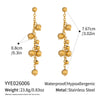 Wholesale Women's Elegant Highend Geometric Stainless Steel Gold Tassel Earrings With Vacuum Real Gold Plating In Pvd Furnace