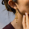 Wholesale Women's Elegant Highend Geometric Stainless Steel Gold Tassel Earrings With Vacuum Real Gold Plating In Pvd Furnace
