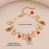 Wholesale Women's Elegant Imitation Pearl Fruit Shaped Stainless Steel Electroplated Bracelet