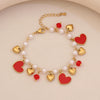 Wholesale Women's Elegant Imitation Pearl Fruit Shaped Stainless Steel Electroplated Bracelet