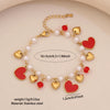 Wholesale Women's Elegant Imitation Pearl Fruit Shaped Stainless Steel Electroplated Bracelet