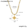 Wholesale Women's Elegant Light Luxury Stainless Steel Star Shining Zircon Pendant Natural Stone Clavicle Necklace With Electroplating Treatment And Geometric Design