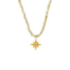 Wholesale Women's Elegant Light Luxury Stainless Steel Star Shining Zircon Pendant Natural Stone Clavicle Necklace With Electroplating Treatment And Geometric Design