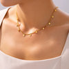 Wholesale Women's Elegant Light Luxury Style Peach Blossom Pendant Clavicle Necklace Titanium Steel Electroplated 18K Gold